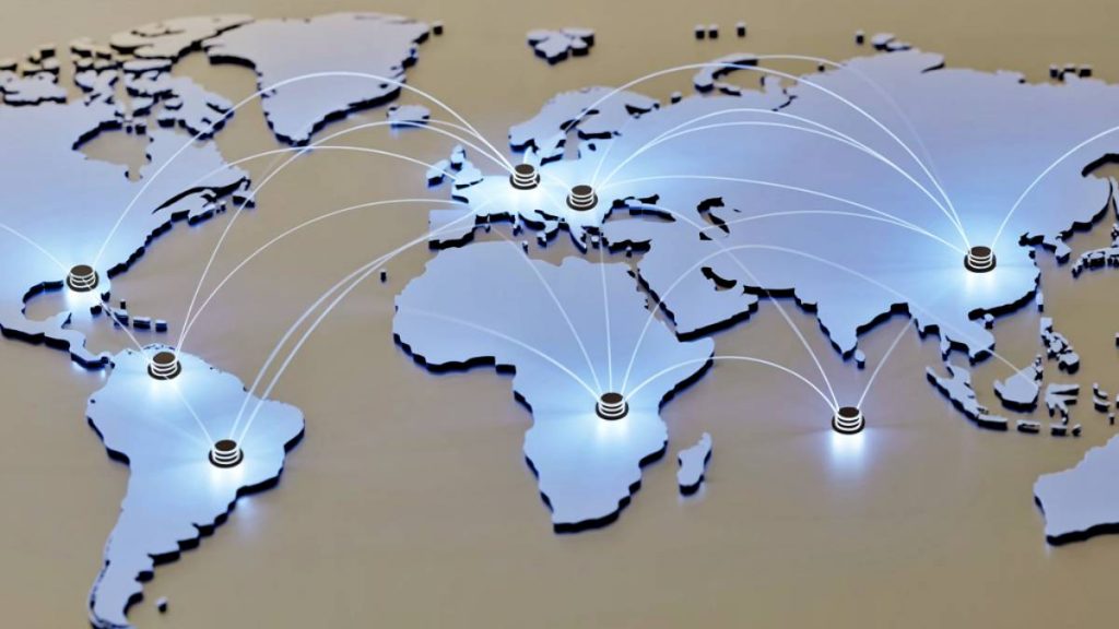 Map image with data storage locations