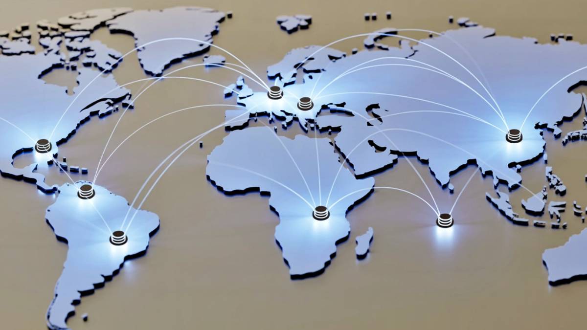 Map image with data storage locations
