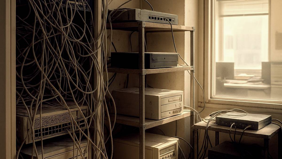 Dusty disorganized server room