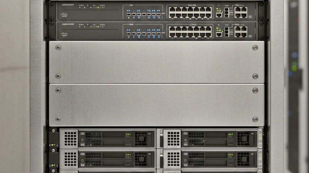 Blanking panels in data cabinet