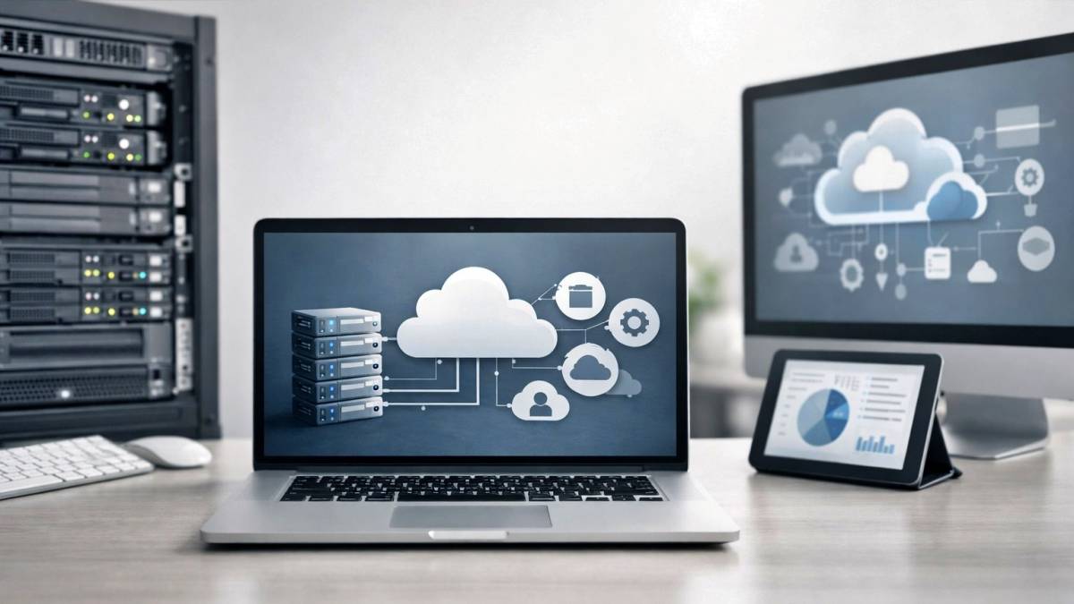 Hybrid cloud concept image