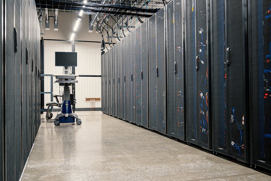 Data center row and crash cart